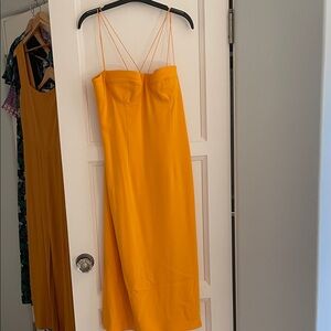 Dion Lee Strapless Dress in Vibrant Orange